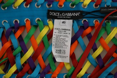 Pre-owned Dolce & Gabbana Corset Multicolor Strings Bustier Top Blouse It40 /us6 / S $2400