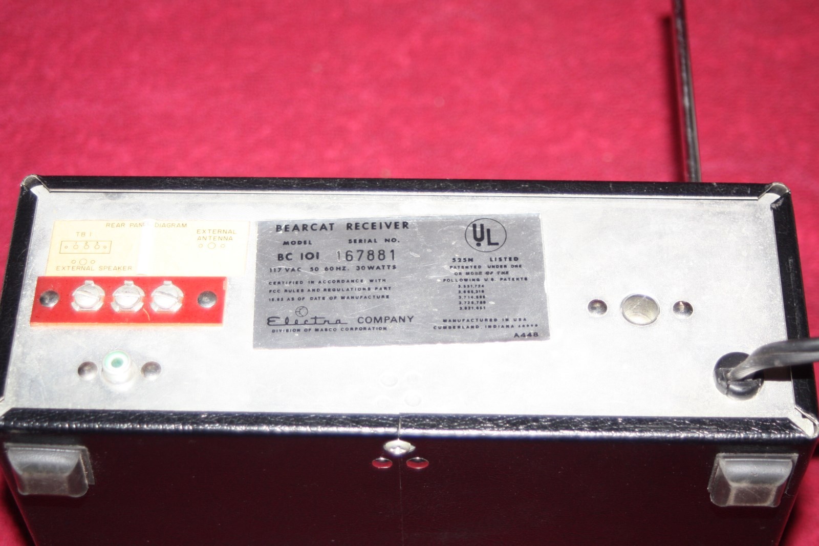 Vintage Electra BearCat BC 101 - 16 Channel Scanner Receiver -Powers Up -Works