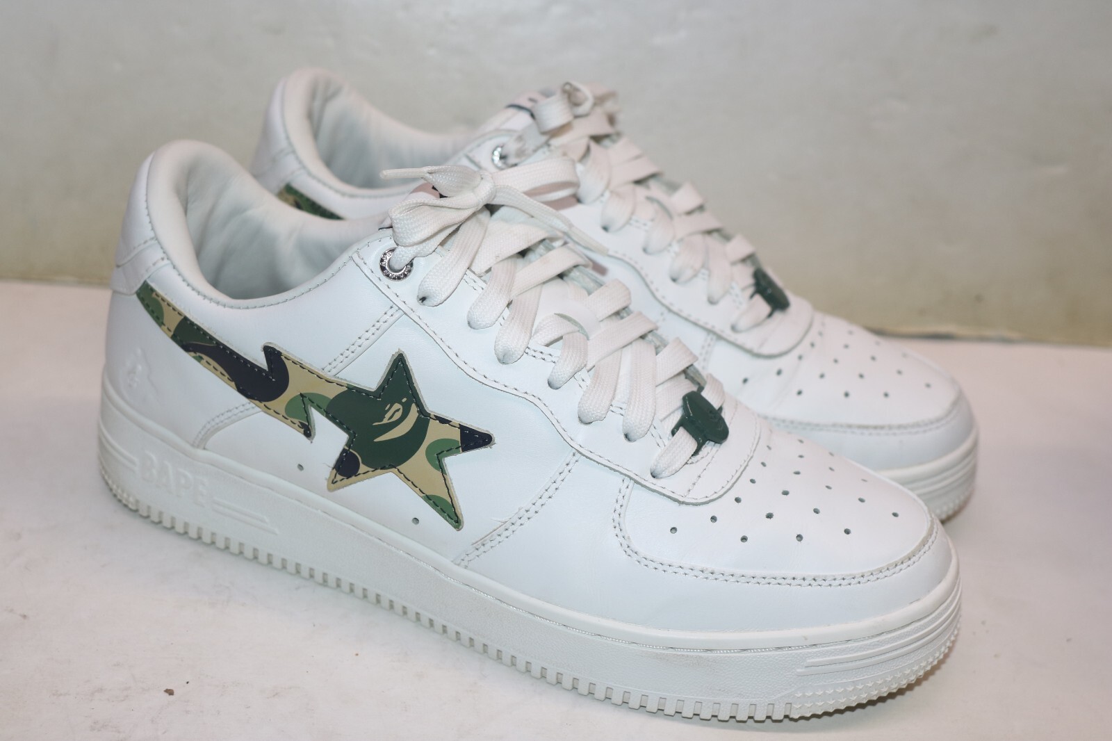 A Bathing Ape Bapesta ABC Camo White Green Sneakers Size 11 A Bathing Ape Bapesta ABC Camo White Green Sneakers Size 11