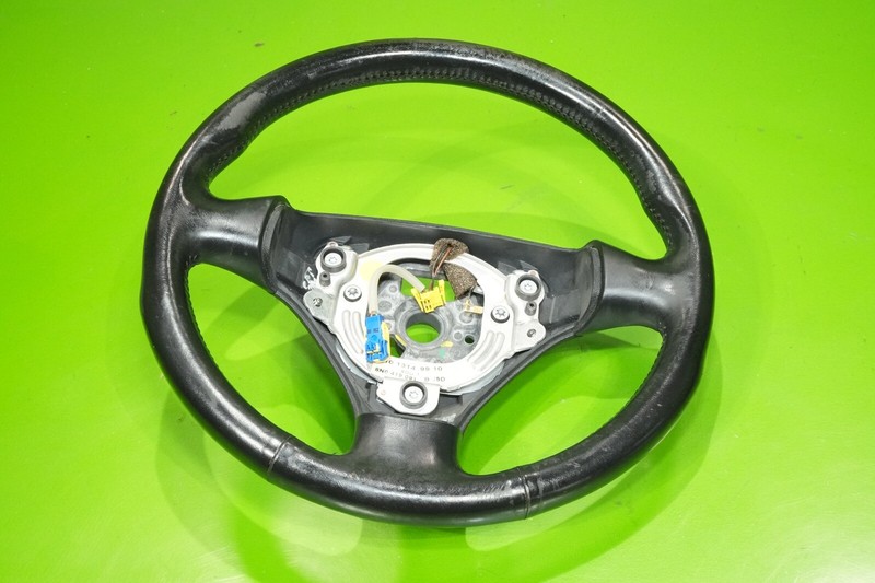 00-06 Audi TT OEM 3 spoke leather steering wheel black Mk1