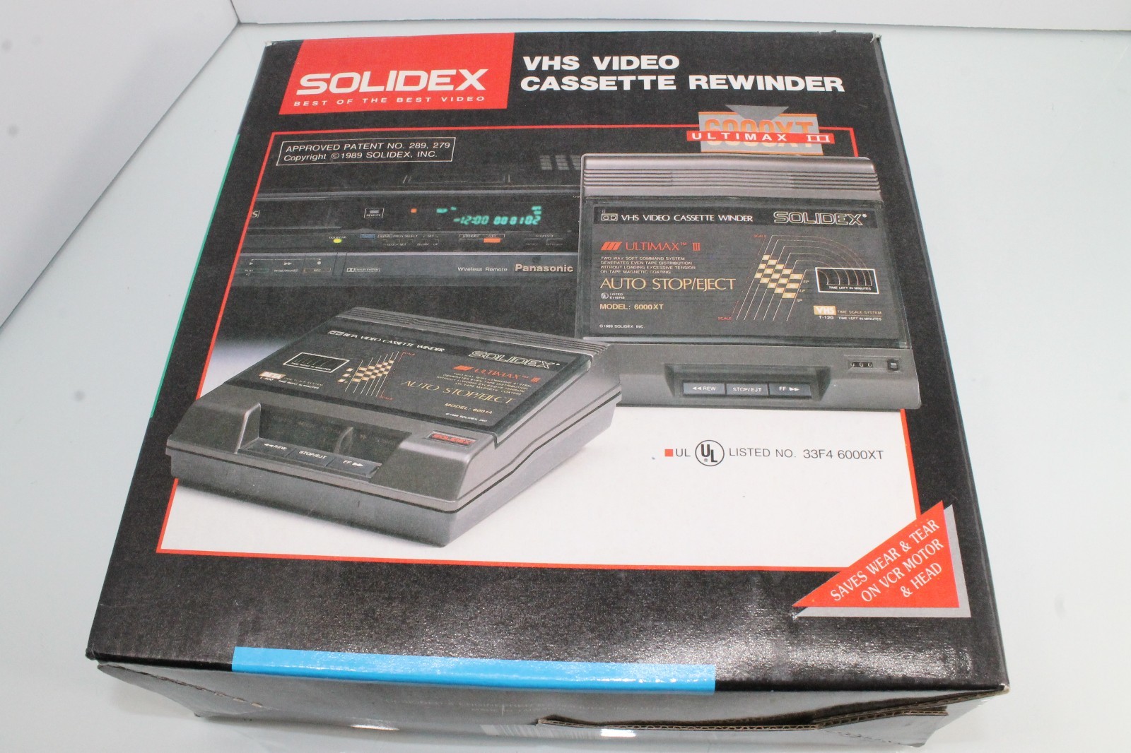 Solidex 6000XT Ultimax III Two Way VHS Rewinder W Box & Packing Paperwork