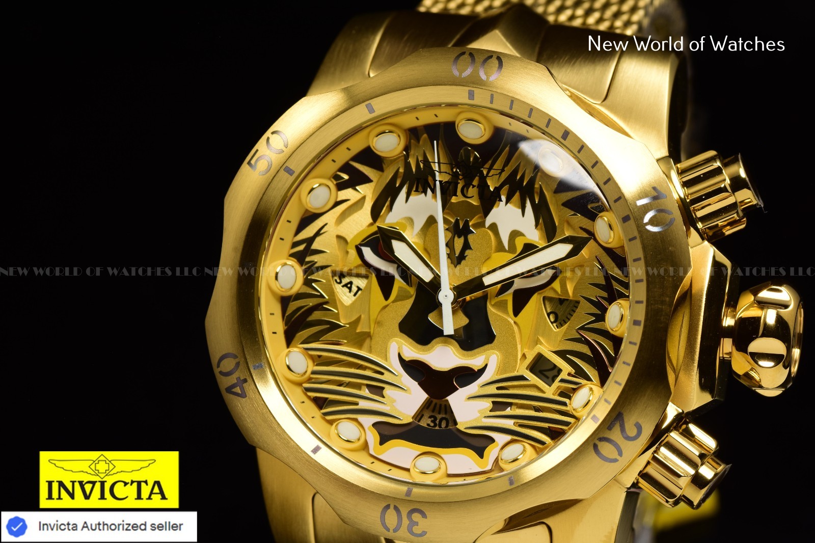 【リオデジャネイロにて購入】INVICTA ショートボード(フィン付き)　5’8 Invicta Men's VENOM LION FACE Chronograph Gold Dial Swiss