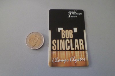 carte telephone DJ BOB SINCLAR CHAMPS ELYSEES Mobirecharge 2000 music concert