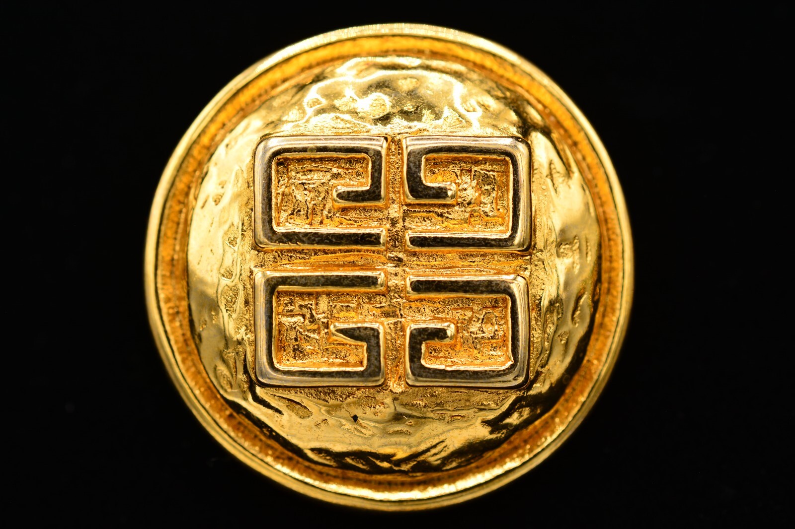 Givenchy Vintage Logo Pin Brooch Brushed Gold 4G Runway Givenchy Vintage Logo Pin Brooch Brushed Gold 4G Runway