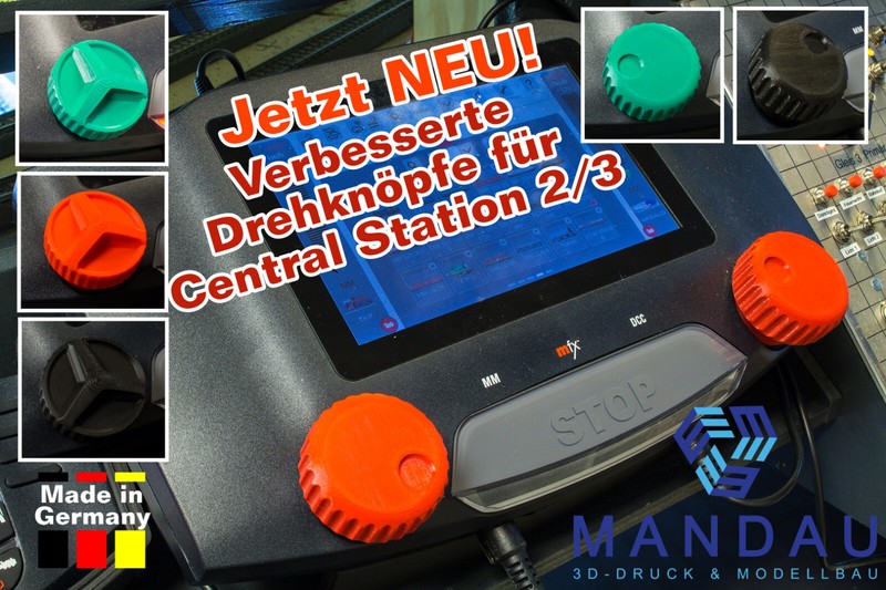 Verbesserter Drehknopf MÃ¤Rklin Central Station2/3 - DrehknÃ¶Pfe Cs2 Halterung Cs3