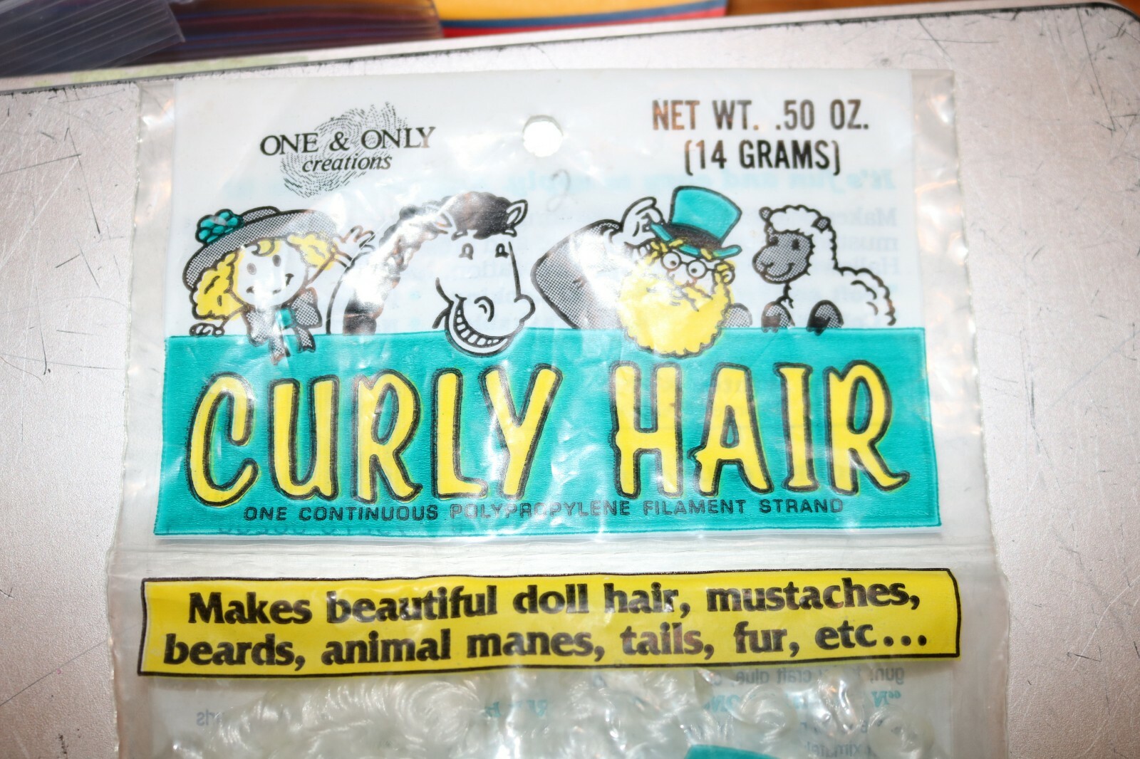 One and Only mini Curly Hair White Doll hair Mustaches Beards Animal manes tails