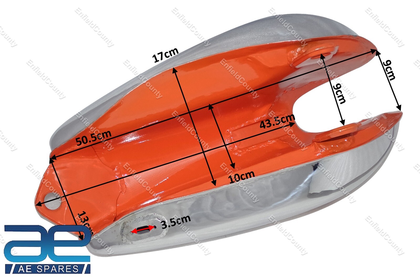 Fuel Petrol Gas Tank Steel Chrome & Orange for Yamaha XT500 TT500 1977 Model  