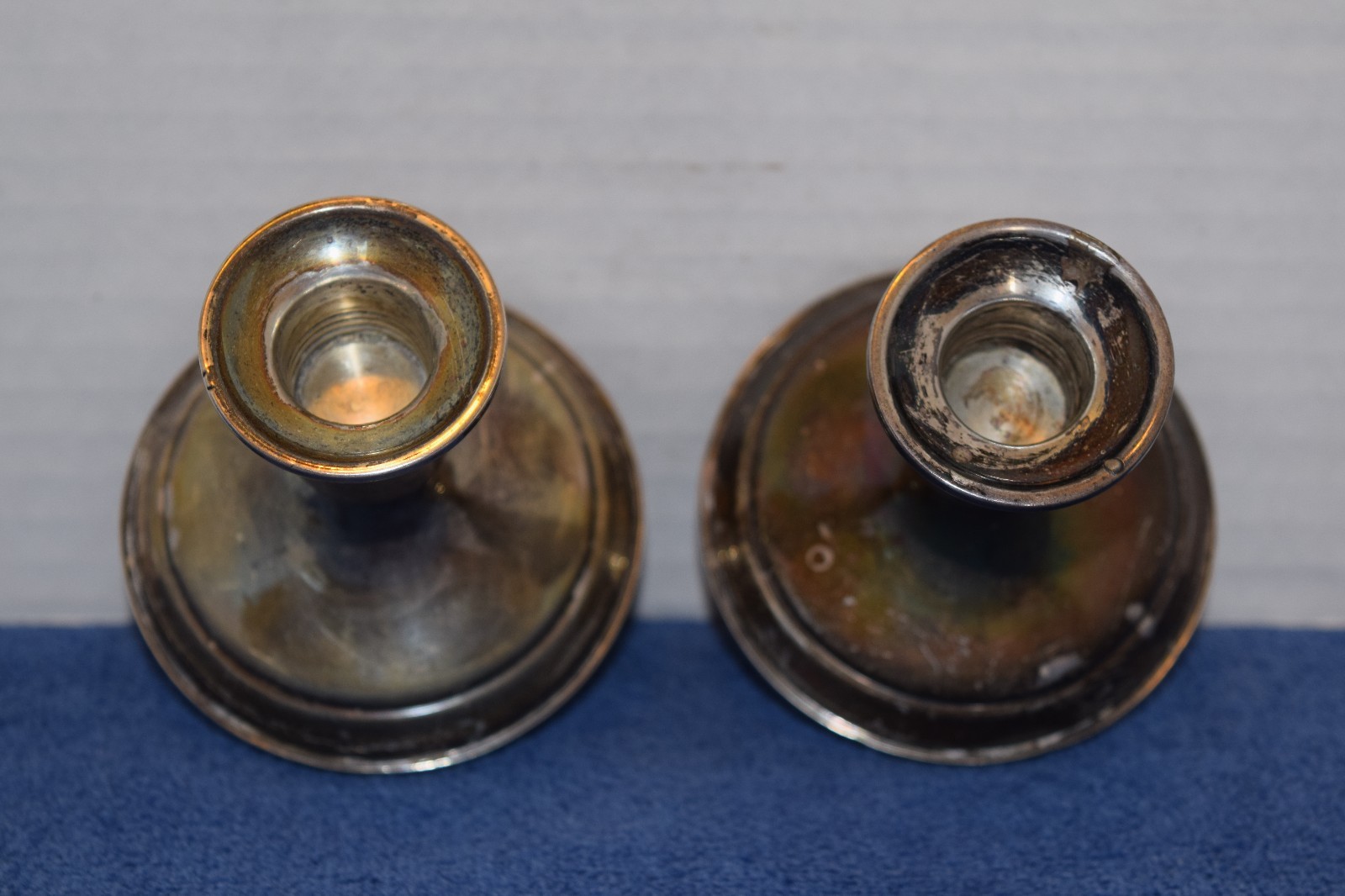 Pair Of Towle Sterling Weighted And Reinforced Candle Holders
