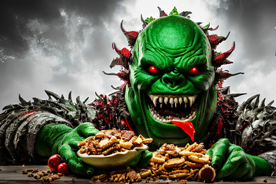 ART Photo Digital Product Collage Poster Image Picture  Christmas ogre monster