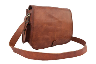 Leather Messenger Bag Camera DSLR SLR Padded Case Satchel Crossbody Handmade Bag
