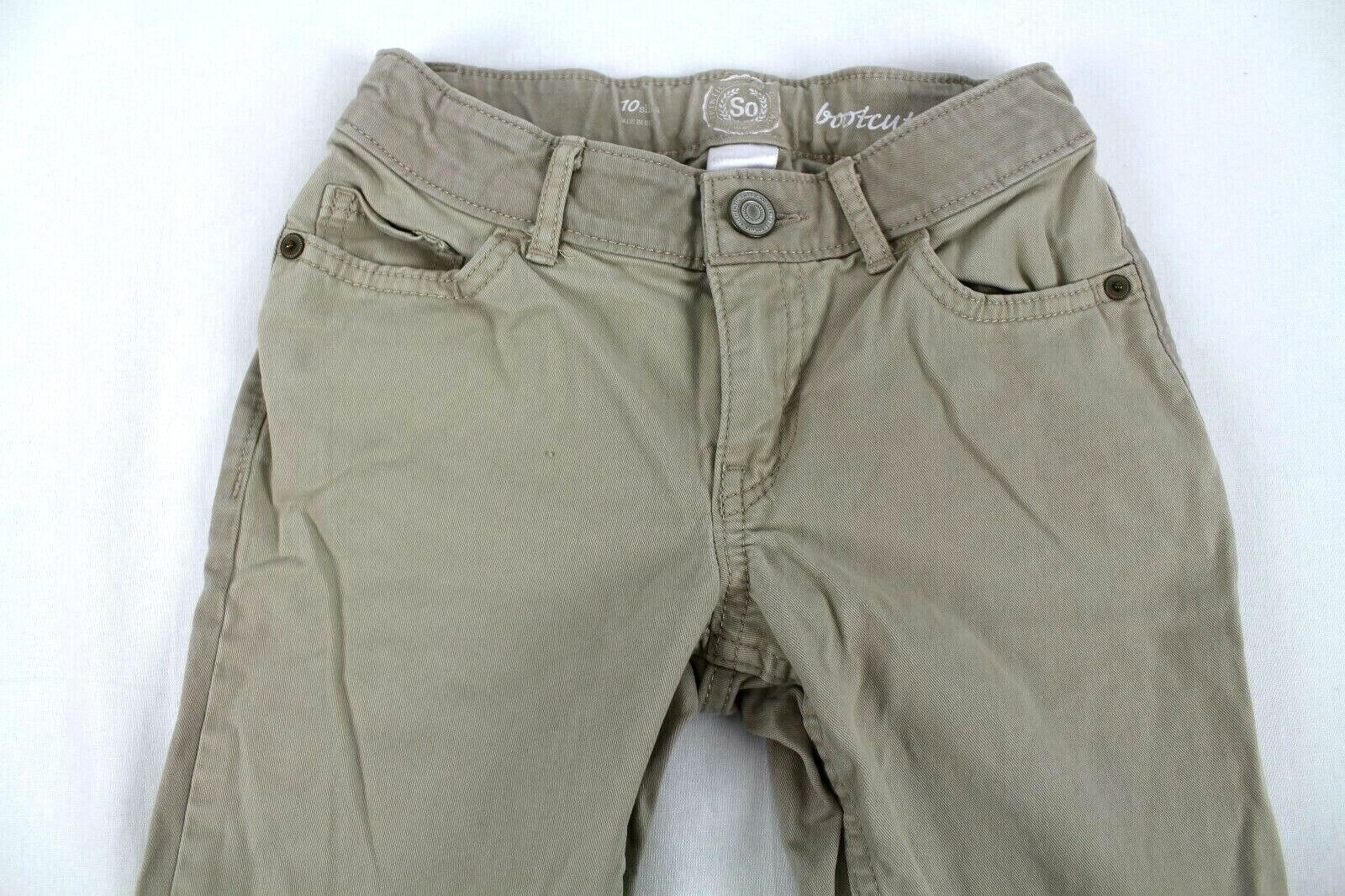 SO Girl's Size 10 Slim Bootcut Tan Pants
