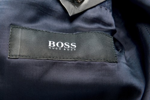 Pre-owned Hugo Boss Men's "huge6/genius5" Slim Fit Blue Wool Silk Linen Two Button Suit