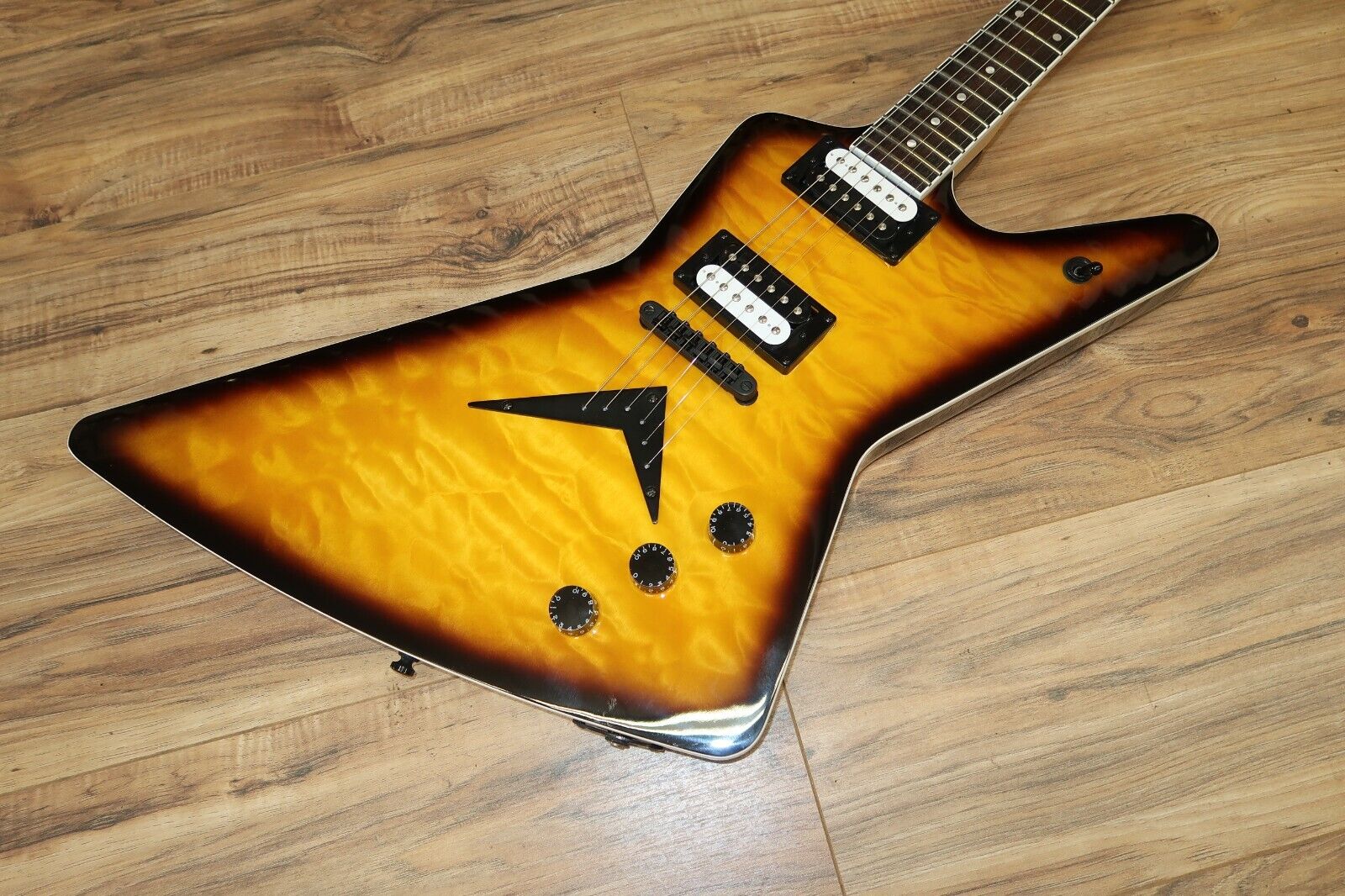 Dean Guitars 6 String ZX Quilt Maple Electric Guitar, Trans Dean Guitars 6 String ZX Quilt Maple Electric Guitar, Trans