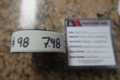 Mikhail Sergachev game used goal puck Tampa Bay Lightning 4-1-19 Nikita Kucherov