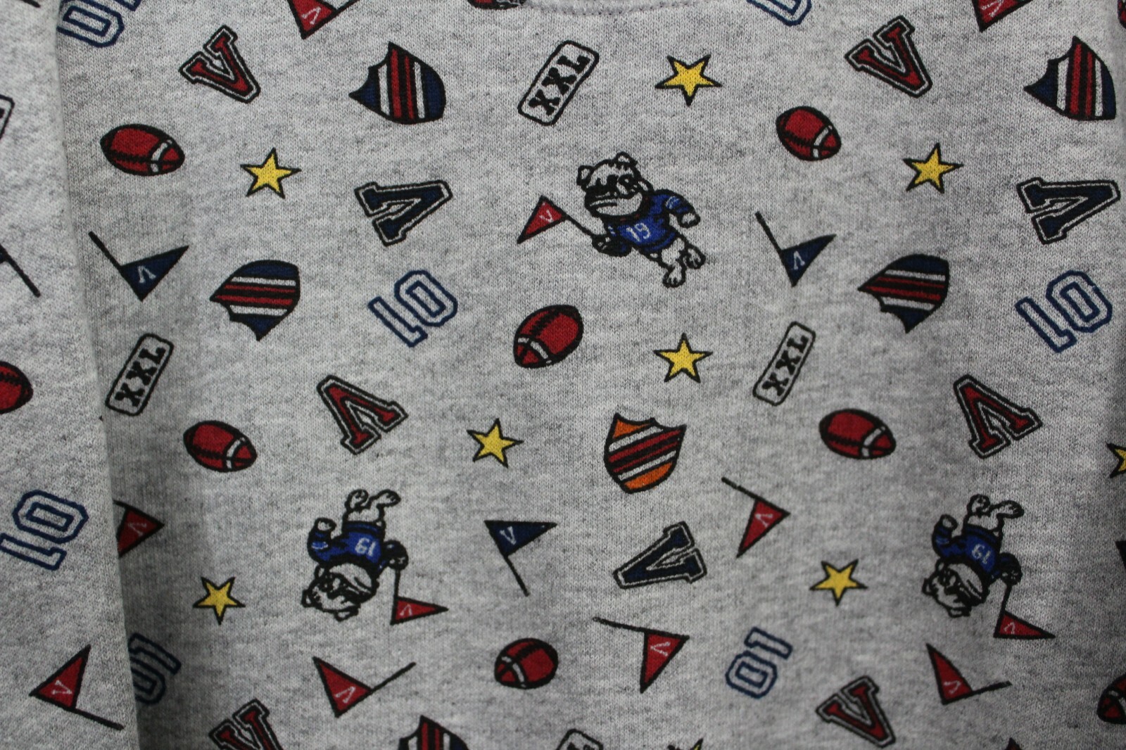 Hanes Unisex Toddler Pullover Sweater Heather Gray Varsity Football Print 3T