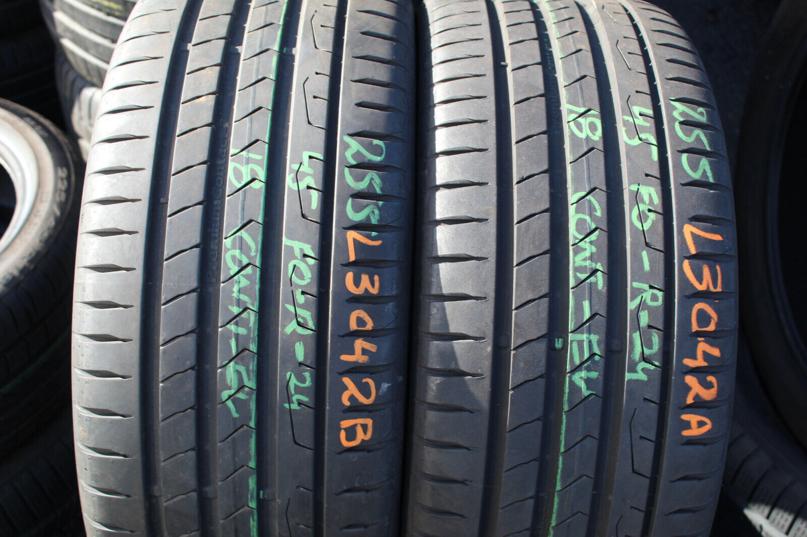 255 45 18 Continental, PC 7, XL, EV, 103Y, x2 A Pair 7.2mm (F1_tyres) L3042