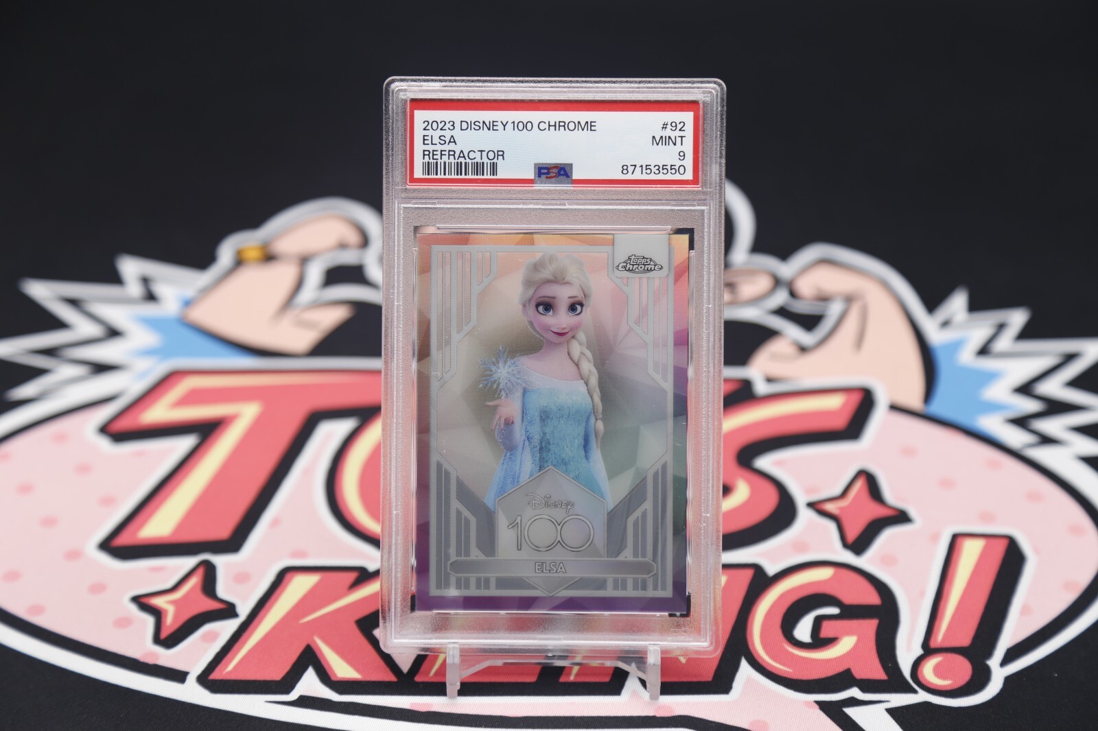 2023 Topps Chrome Disney 100 Cards Elsa Refractor #92 PSA9