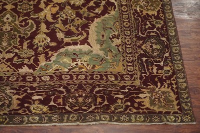 Antique 12X14 Circa 1880 Agra Hand-Knotted Wool Oriental Area Rug (11.8 X 13.11)