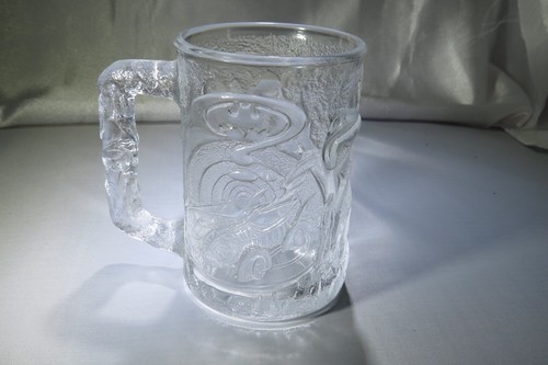 Batman Forever McDonald's Embossed Glass Collector Cup Mug Made In France-Robin