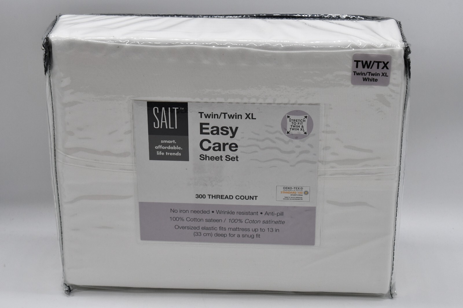 Easy Care, 300 Thread Count, Cotton Sateen Twin / XL Sheet Set In 