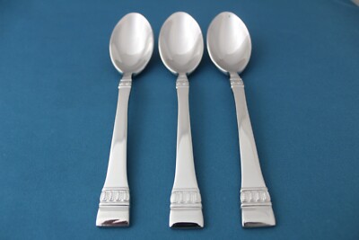 3 Place Oval Soup Spoons Oneida CADENCE 18/10 Stainless China NEW 7 1/8''