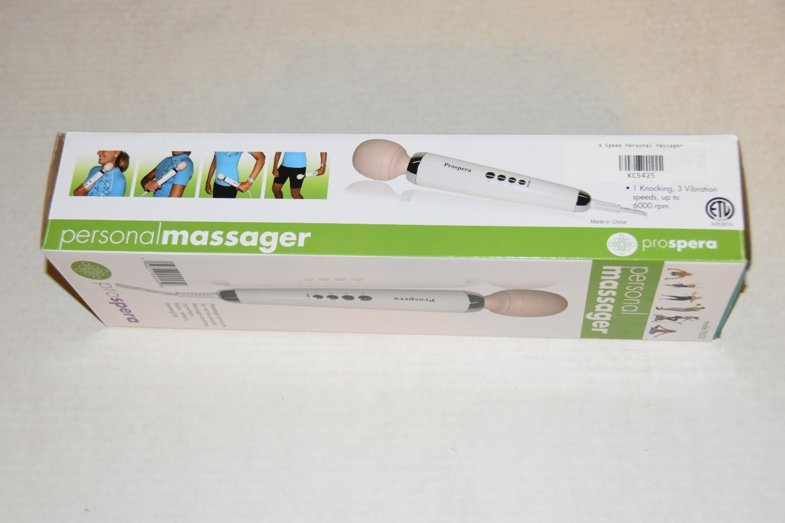 Prospera Personal Wand Massager 4 Speeds Knocking & Vibration PL-021, 6000 rpm