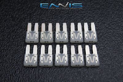 10 PK ATR 25 AMP FUSE FUSES BLADE CIRCUIT COOPER BUSSMANN MICRO 2 LEG ATR25
