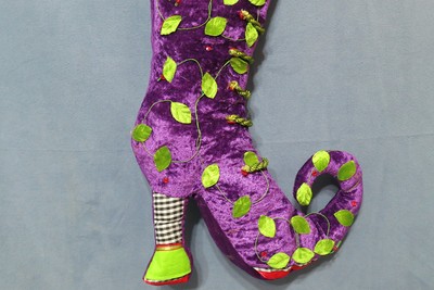 Christmas Decor - Whimsical Hanging Stocking Lovey Dovey Doves High-Heeled Shoe