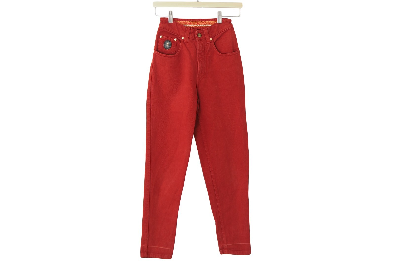Vintage TRUSSARDI Jeans Pants women's red denim mom trousers