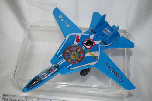 Vintage Jimmy Toys Friction Engine Roulette Grumman Blue F-14 Tomcat Plane READ