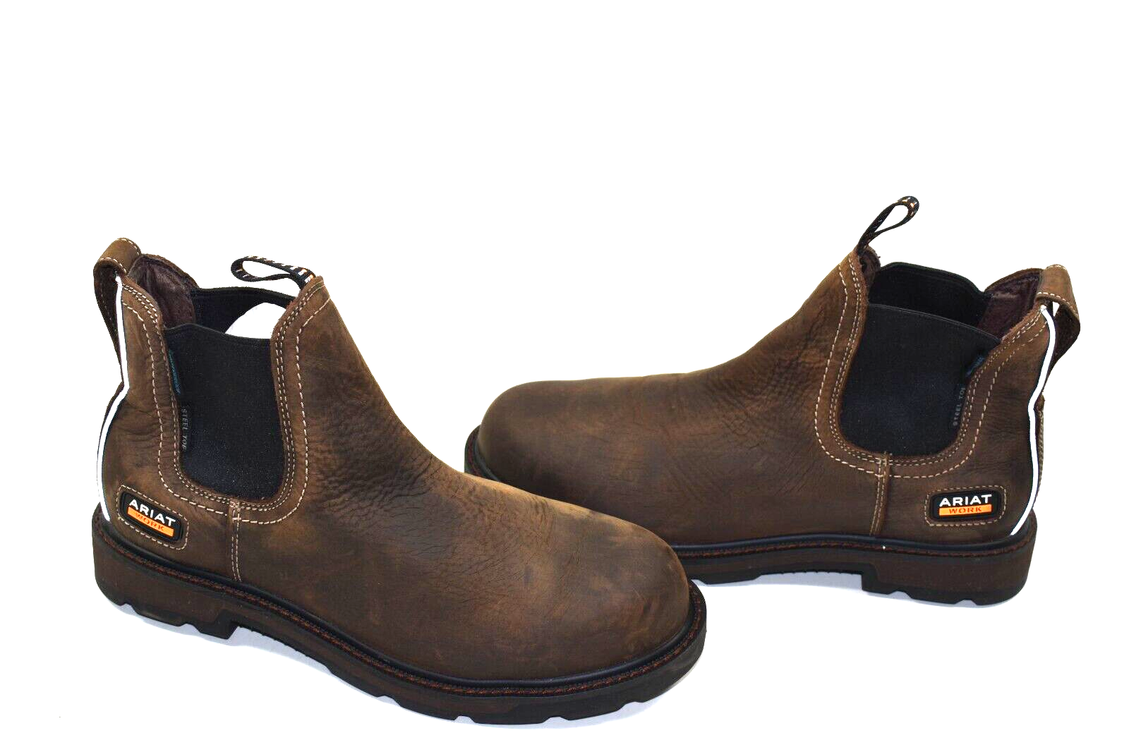 ●TonyScony & PlayasPoetry Ariat Men's 9.5 D Groundbreaker Chelsea Steel Toe SLIP ON