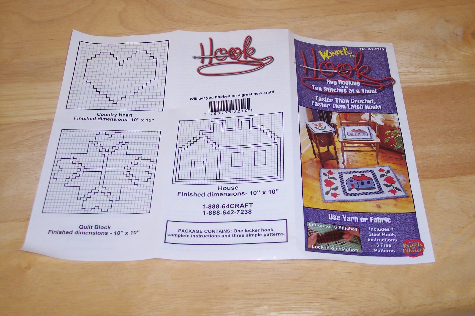 RUG HOOKING TOOL & INSTRUCTIONS