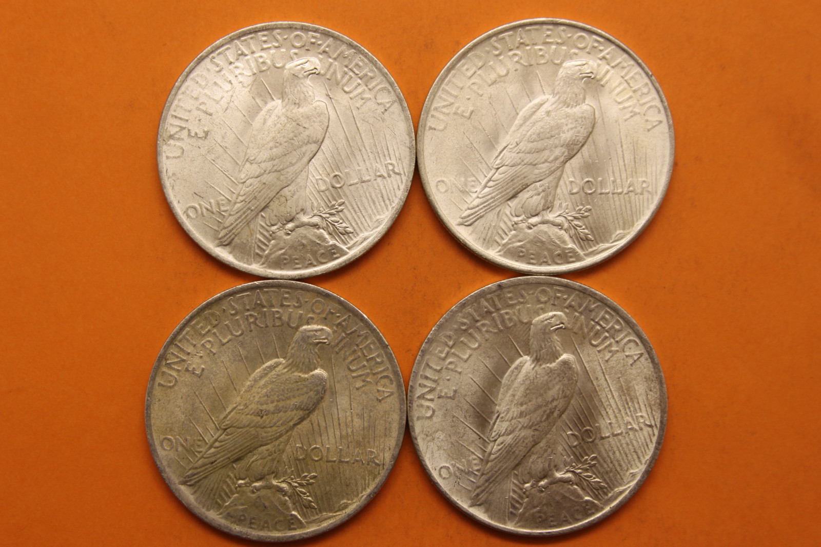 Lot of 4 1923 Silver Peace Dollars #28