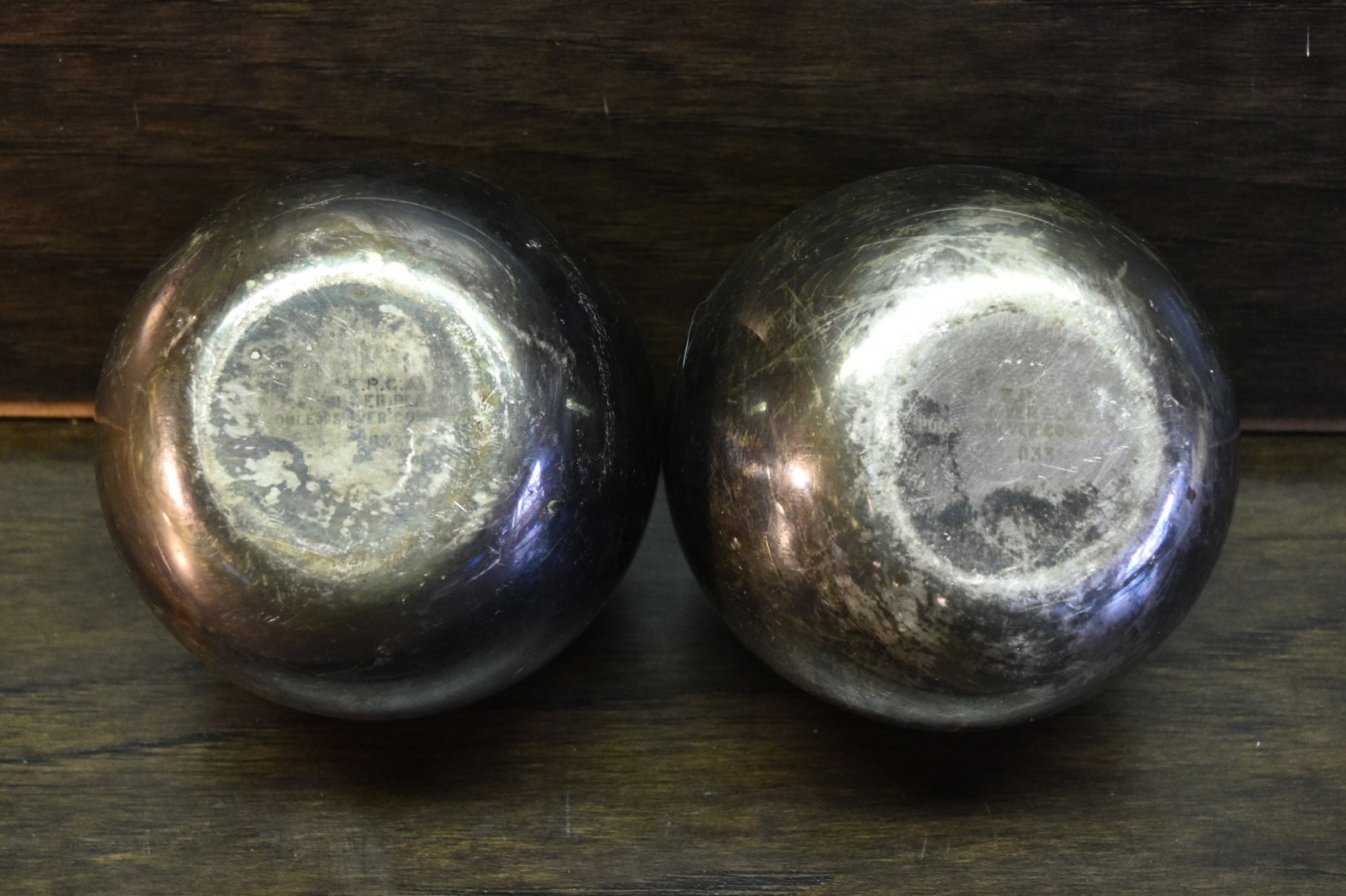 Set Of 2 Vintage E P C A Poole Silver Plate Short Cup Goblet 833