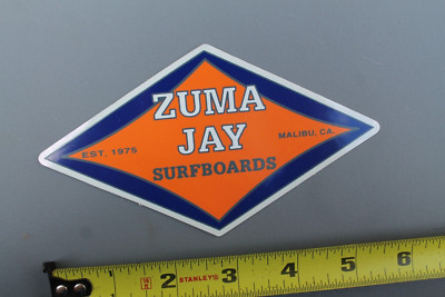 Zuma Jay Surfboards Blue Orange Malibu Original V67A Vintage Surfing STICKER