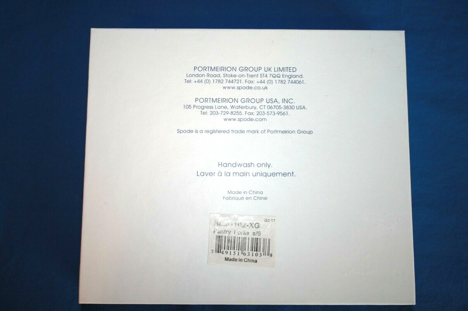 SPODE HOME Blue Meadow Set of 6 Pastry Forks New in Box!