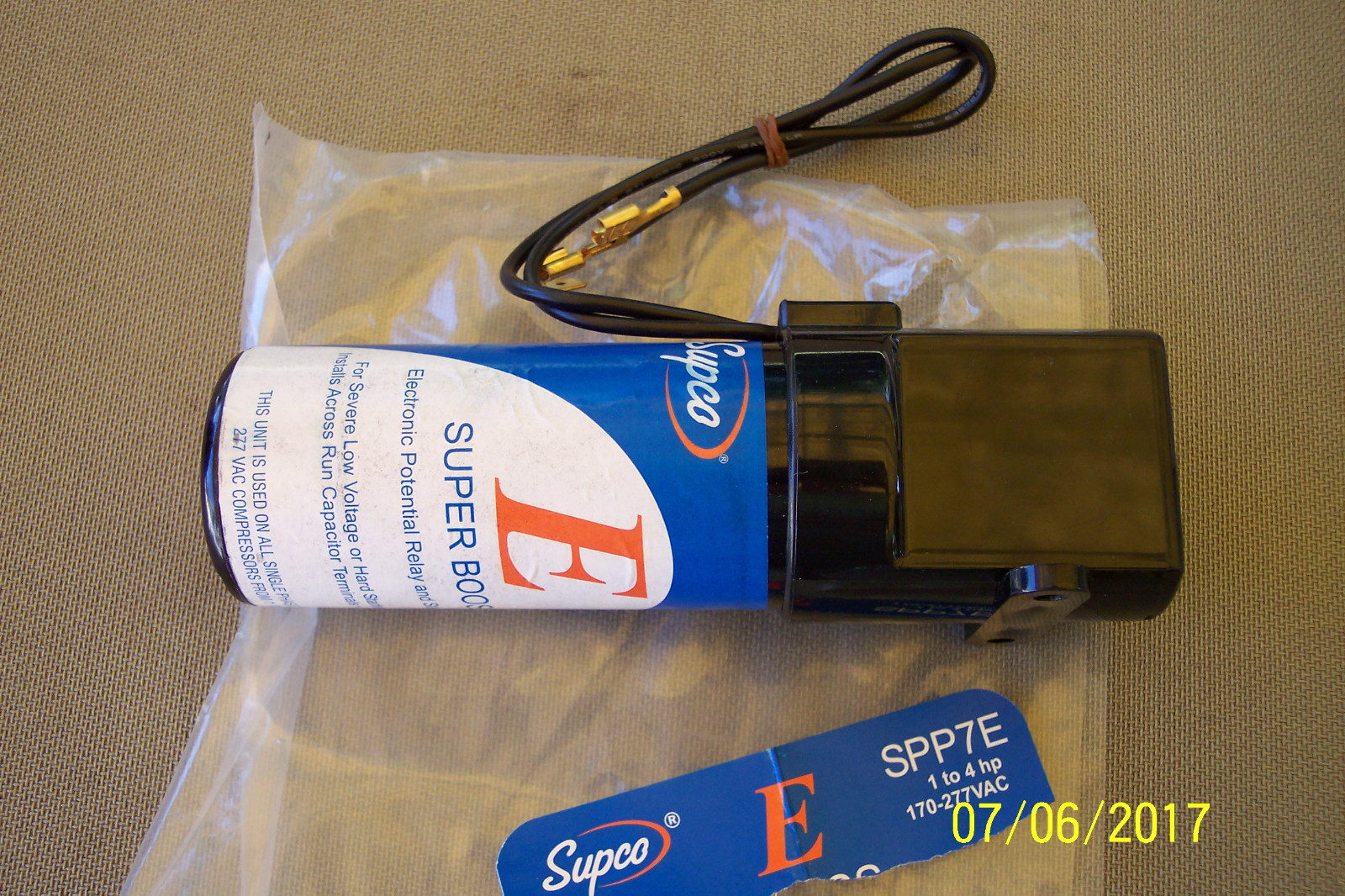 Supco SPP7E Super Boost E Electronic Potential Relay Hard Start Capacitor