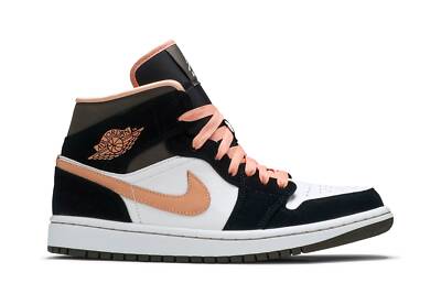 Pre-owned Jordan Air  Wmns Air  1 Mid Se 'peach Mocha' Dh0210-100 In White/apricot/agate/black
