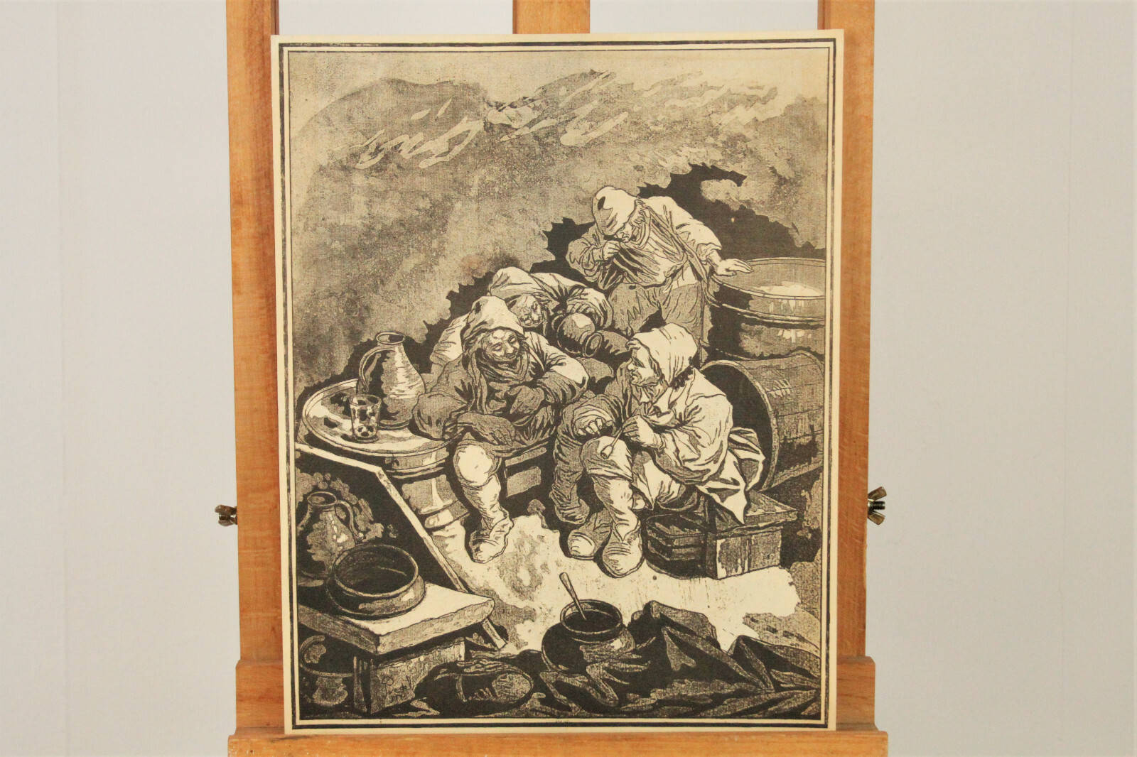 Druckgrafik nach Johann Gottlieb Prestel - 20. Jahrhundert - Flämische Zecher