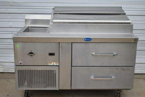 RANDELL 60" REFRIGERATED RAISED RAIL PREP TABLE with HOT WELL