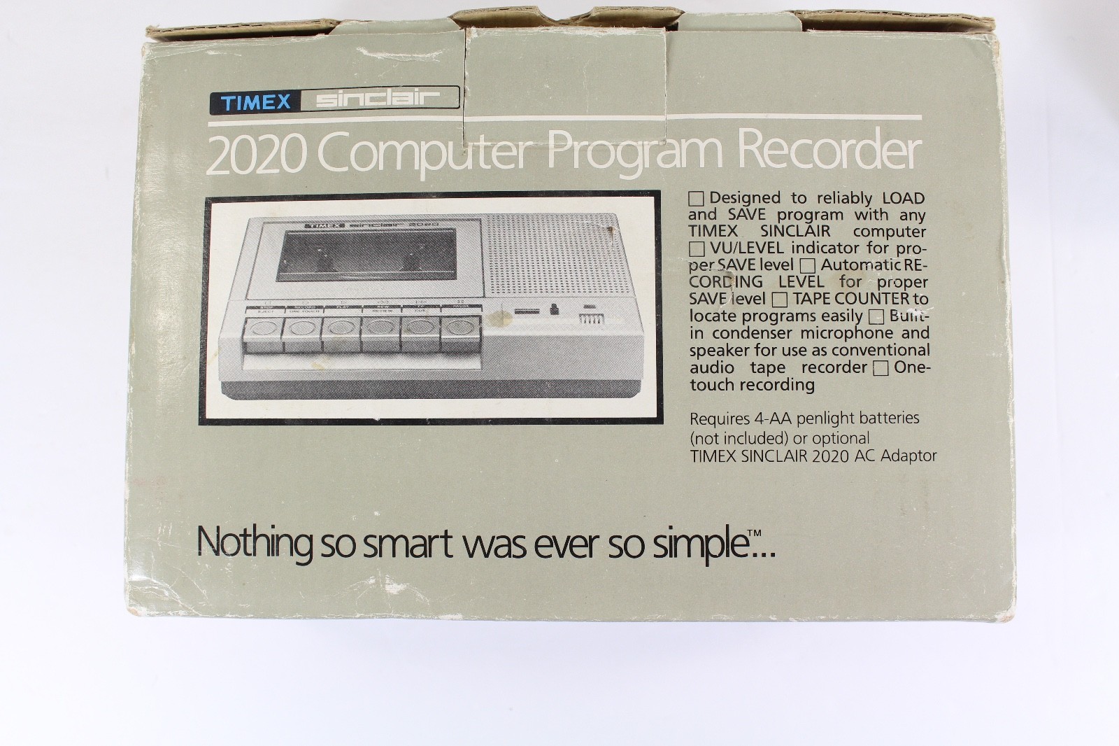 TIMEX SINCLAIR 2020 COMPUTER CASSETTE TAPE PROGRAM RECORDER VINTAGE 1983 IN BOX