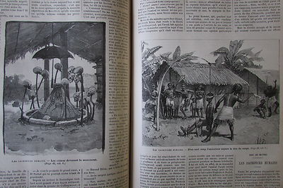 JOURNAL DES VOYAGES N° 680 de 1890 AFRIQUE SACRIFICES HUMAINS CHEZ LES BA-YANZI 