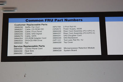 Metal Top Case Cover Panel 39M4359--IBM eServer xSeries 306m AC1 8849 x Series