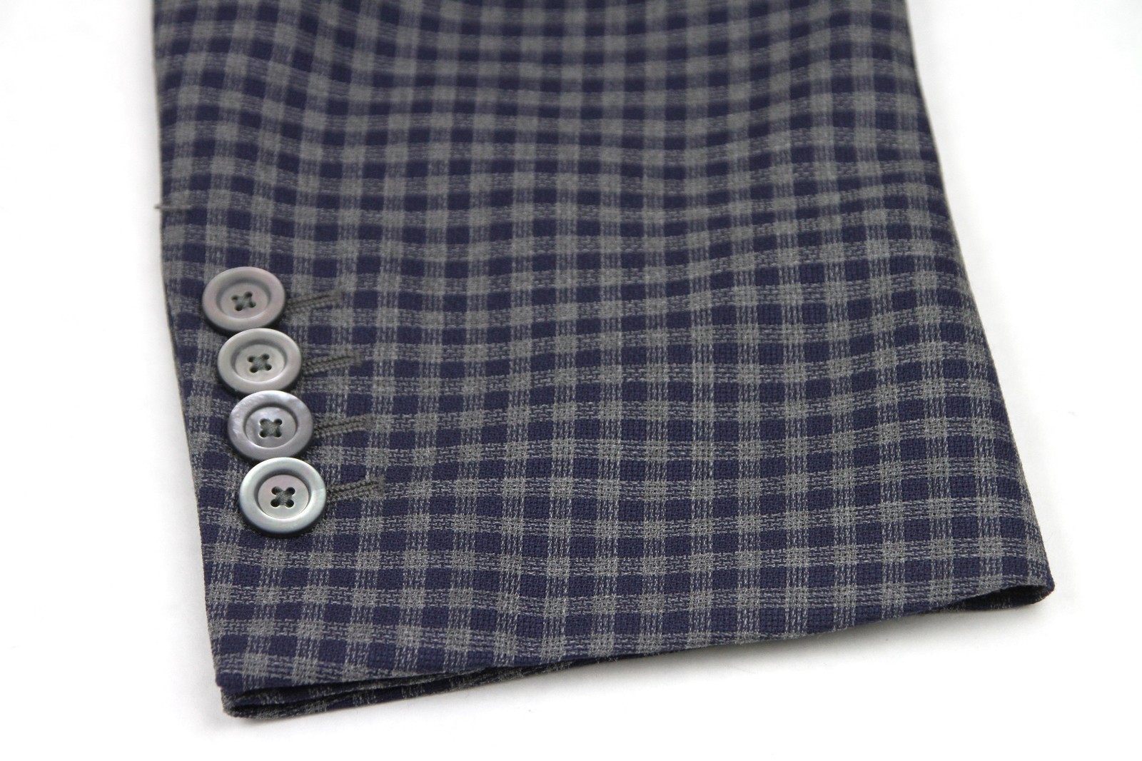 Pre-owned Gucci $1650  Men's Midnight Blue/grey Wool Formal Jacket 2 Button 406675 4038