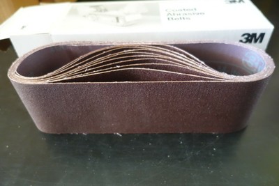 10 Piece Lot 3M Sanding Belts 3'' x 23 3/4'' 100x Grit 240D Three-M-Ite Resin Bond