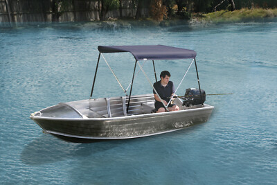 2 Bow BIMINI TOP Boat Cover Blue 51"-59" Width, 5ft Long With Storage Boot