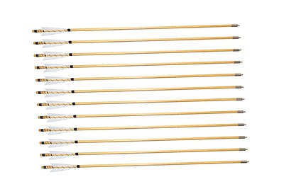 TTFLY FLETCHING 32 inch White Medieval Wooden Arrows Handmade Shaft Practice ...
