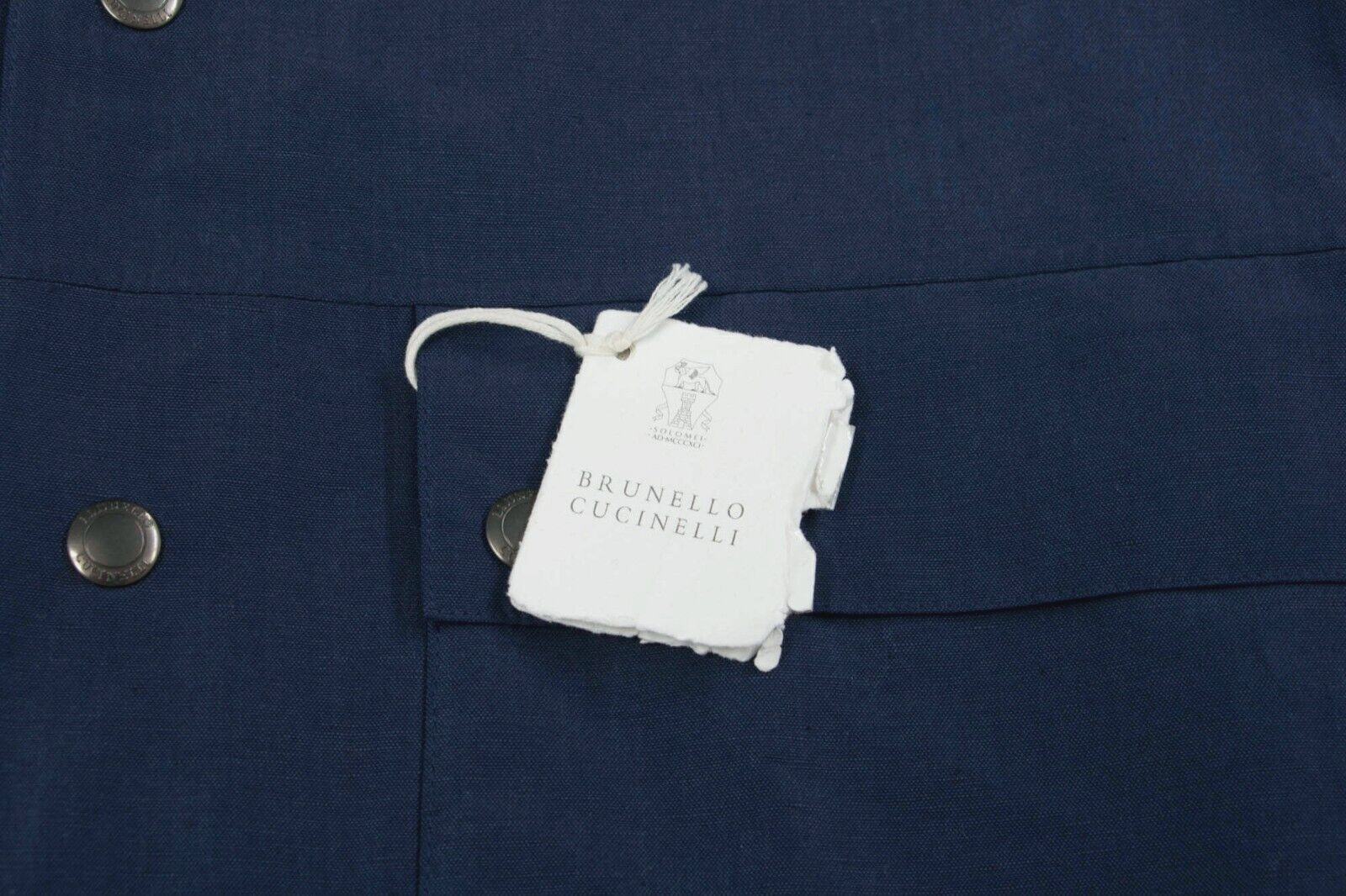 BRUNELLO CUCINELLI $3995 BRUNELLO CUCINELLI MEN SILK-LINEN JACKET W/LOGO HARDWARE 50/ 40US A248