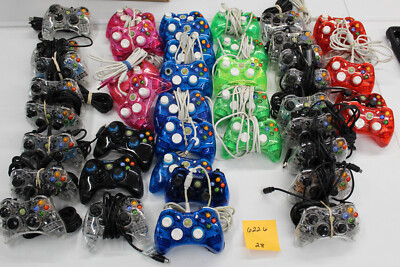 Lot of 40 3rd Party Xbox 360 Mostly Rock Candy & Afterglow Controllers