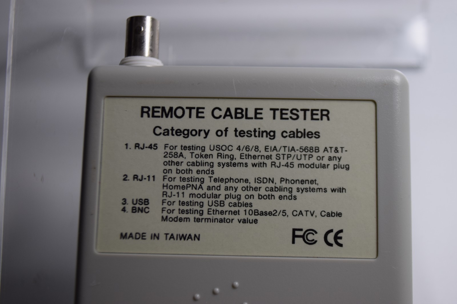 Remote RJ-45/RJ-11/USB Coaxial Cable Cable tester (bin2.4)